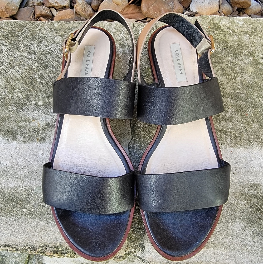 Cole Haan Women's Black Leather Sandals Size 6.5